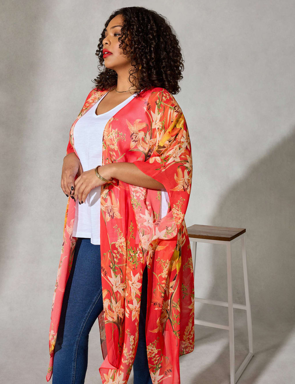 Chiffon Floral Kimono image 2