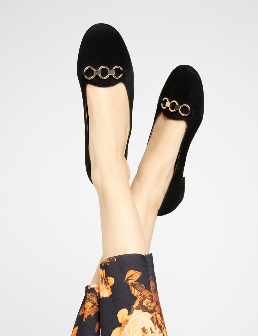 Suede Buckle Flat Loafers image 1