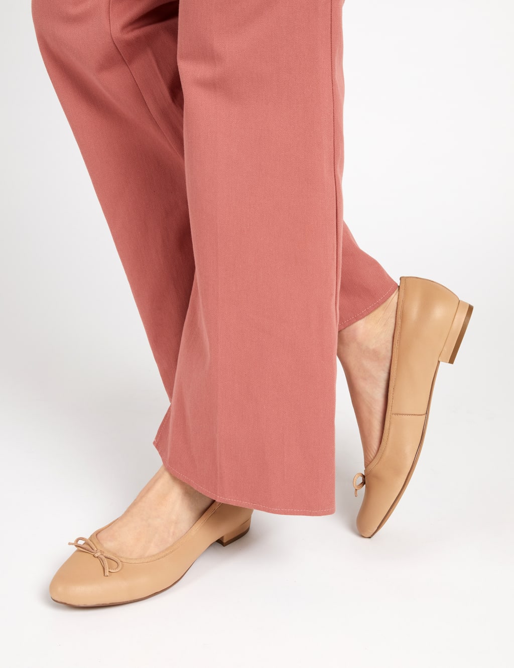 Leather Flat Ballet Pumps image 1