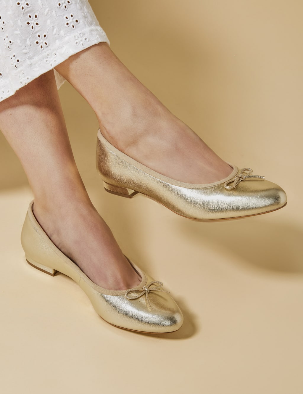 Leather Flat Ballet Pumps