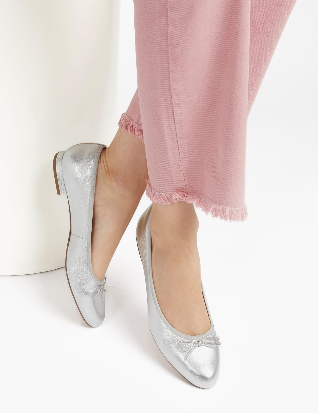 Leather Flat Ballet Pumps