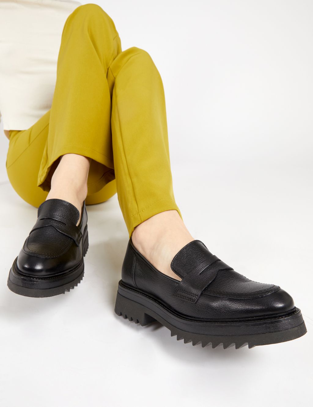 Leather Flat Loafers image 1