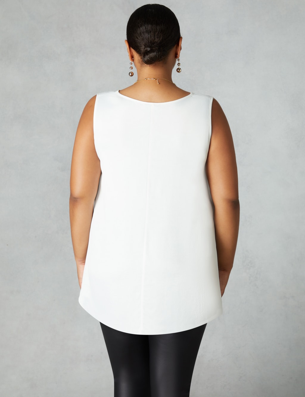 Satin V-Neck Relaxed Vest Top image 4