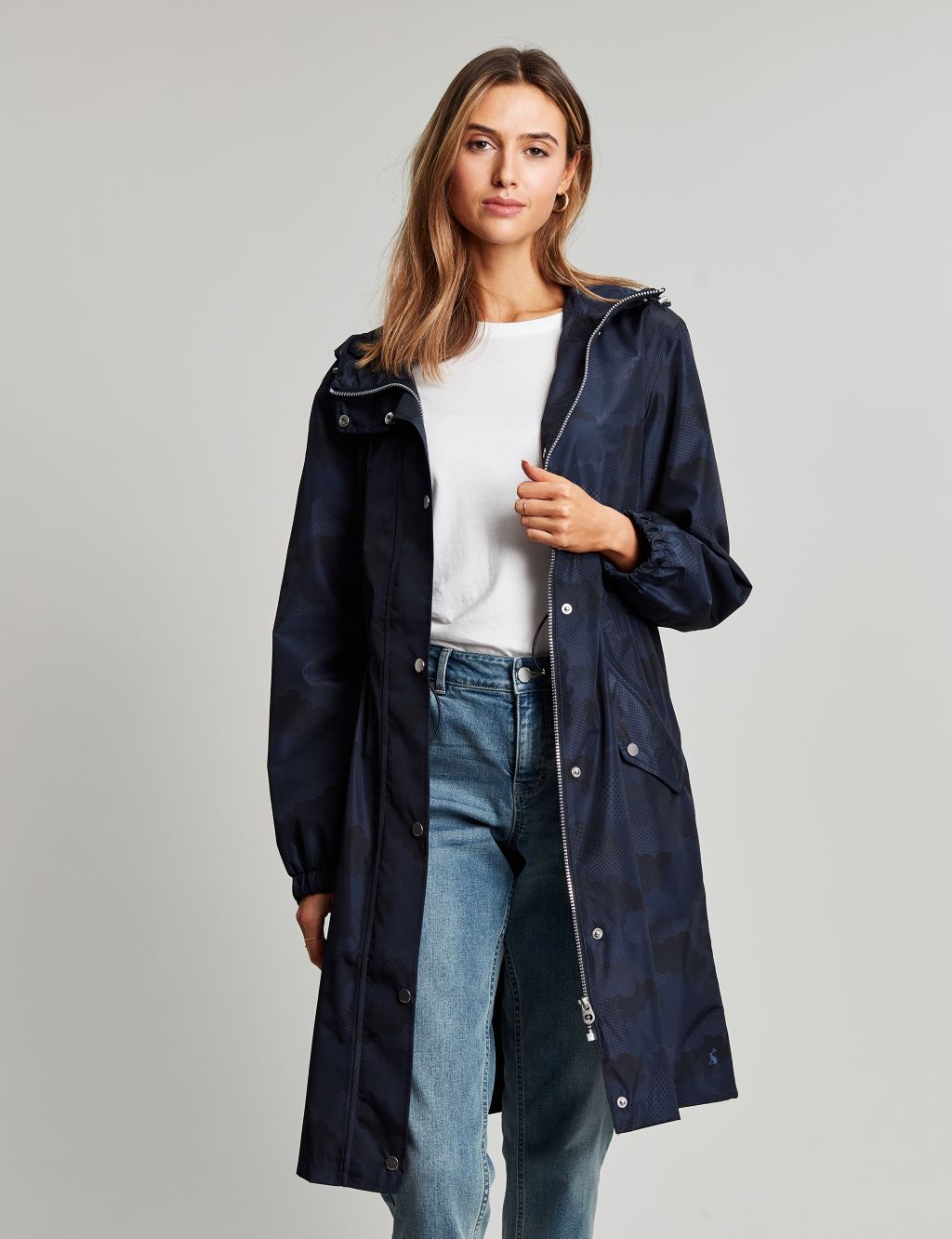 Waterproof Printed Hooded Longline Raincoat image 1