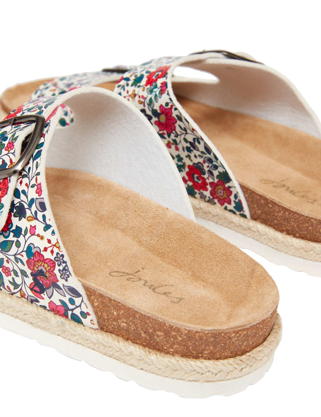 Leather Floral Buckle Footbed Sandals image 2