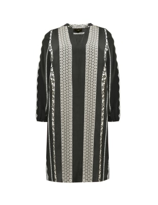 Live Unlimited London Womens Striped V-Neck Knee Length Shift Dress - 16 - Black Mix, Black Mix
