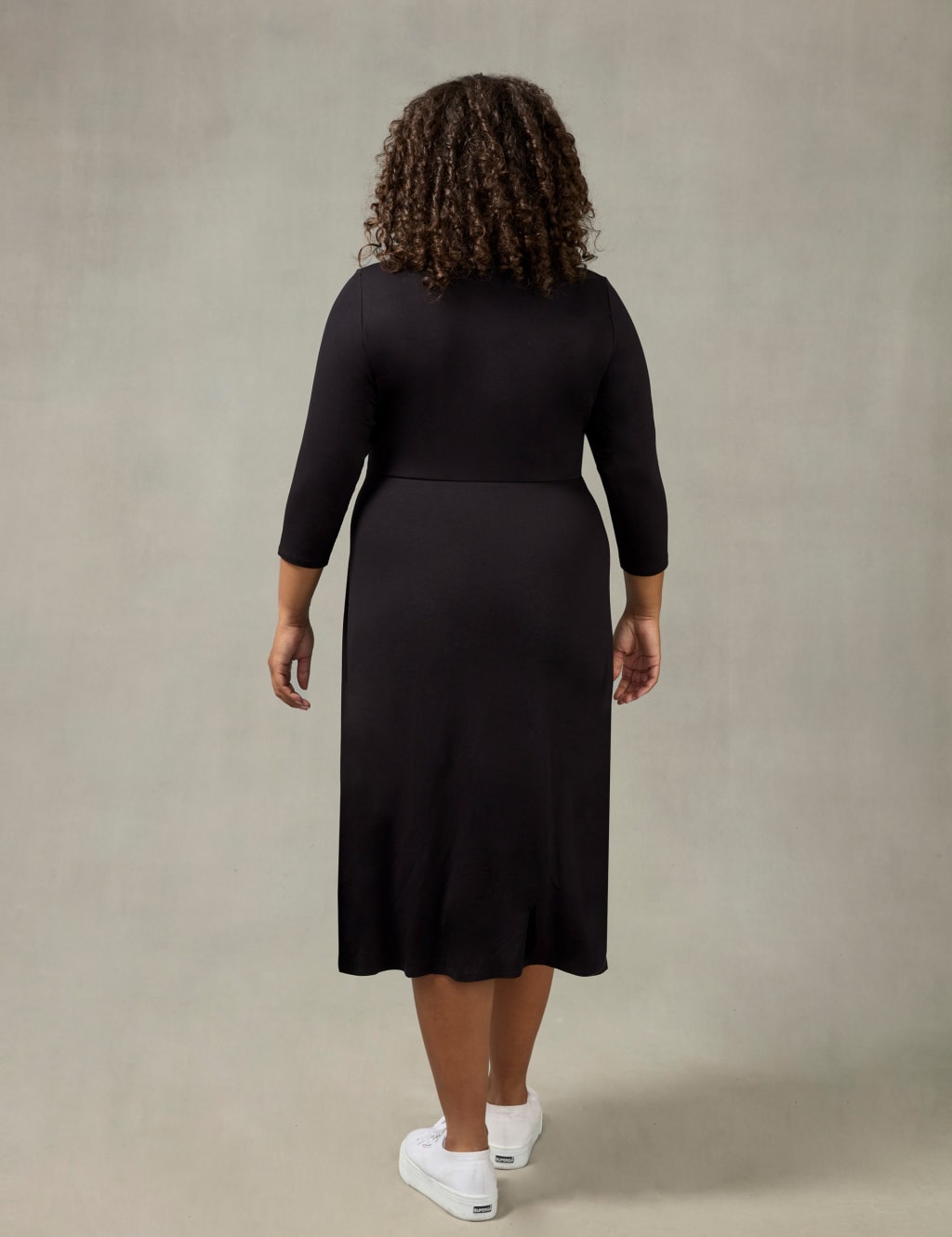 Jersey V-Neck Midi Relaxed Wrap Dress image 5