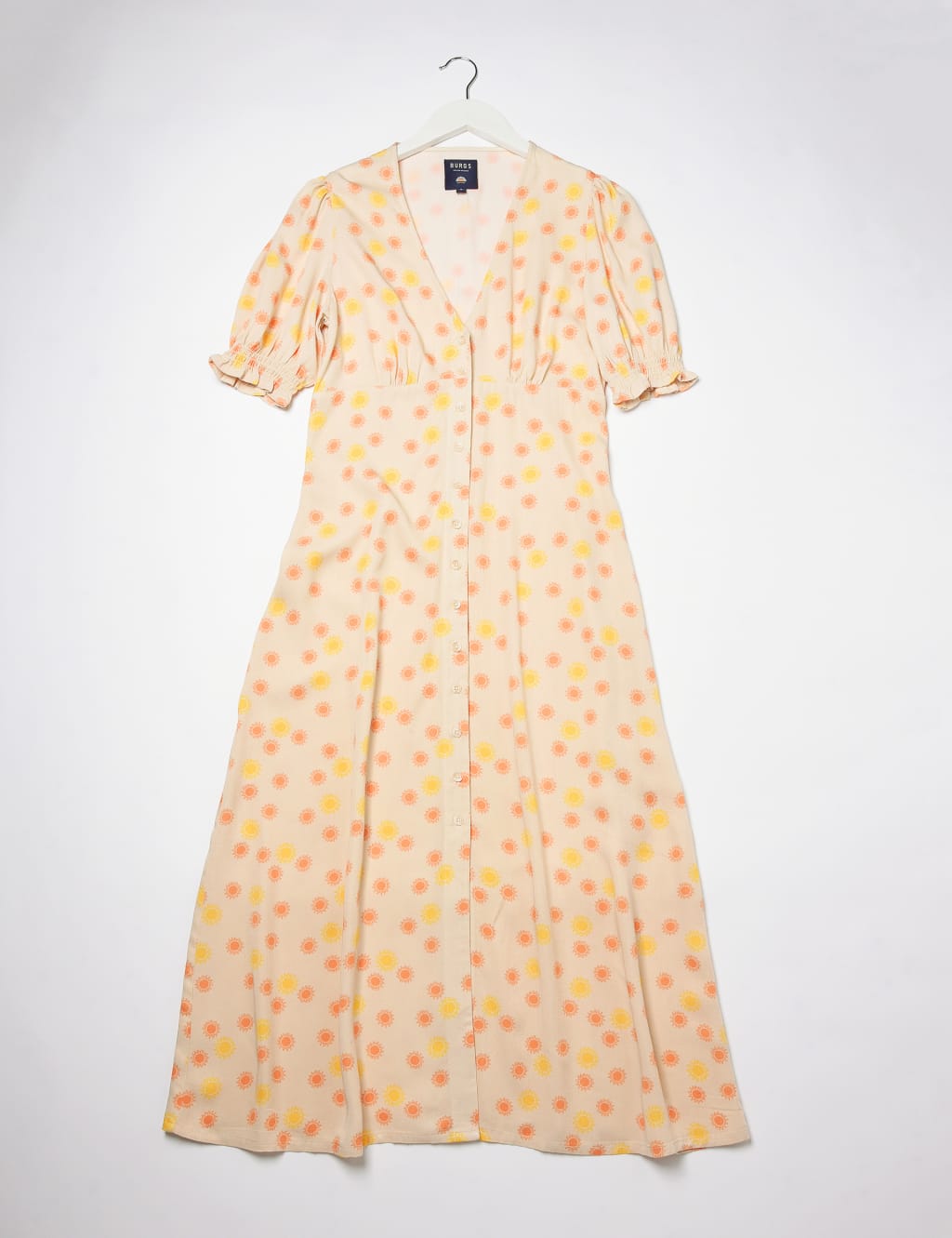Printed V-Neck Button Through Midi Tea Dress image 2