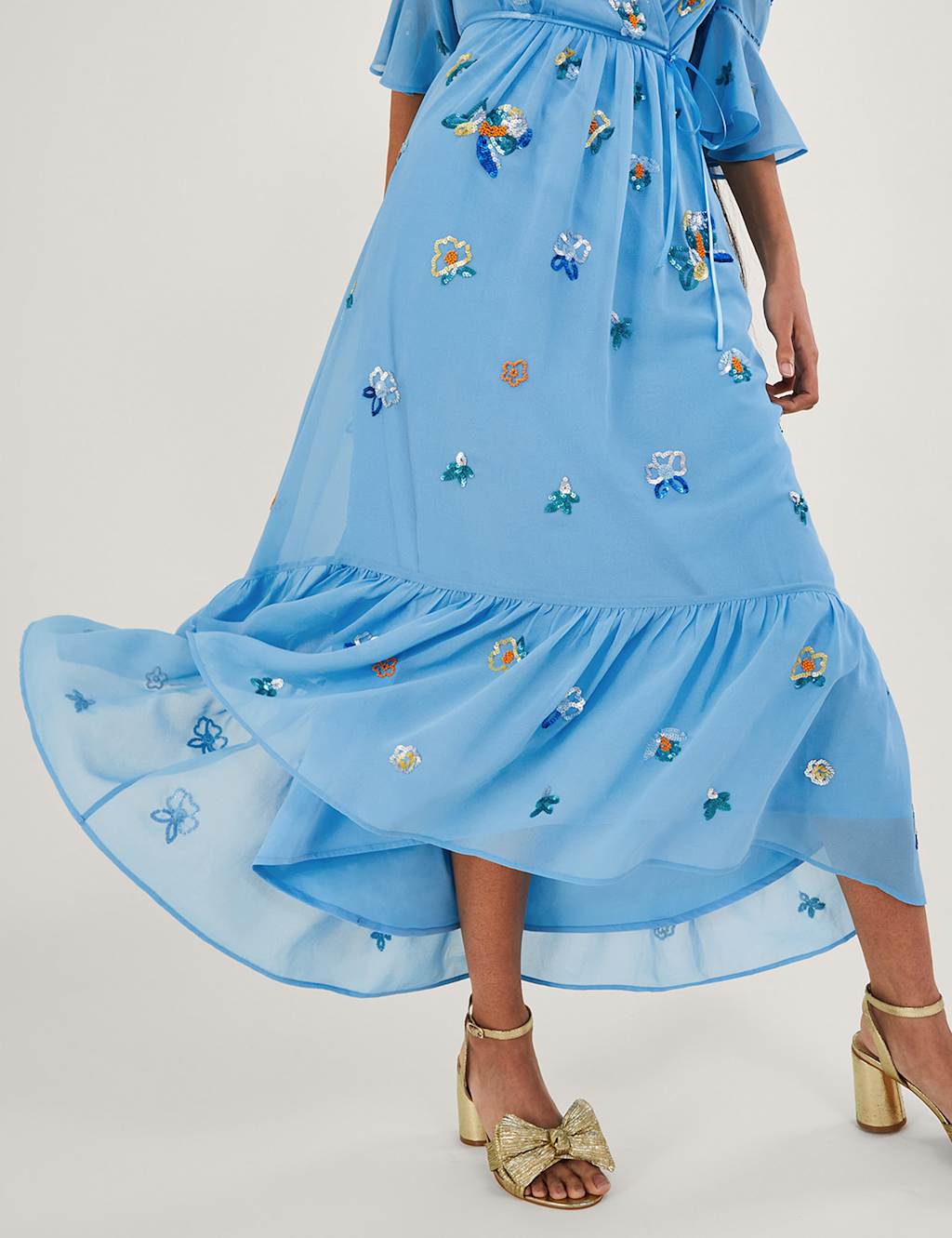 Embellished V-Neck Maxi Wrap Dress image 3