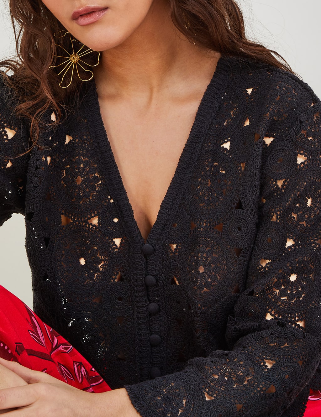 Pure Cotton V-Neck Cropped Cardigan image 4