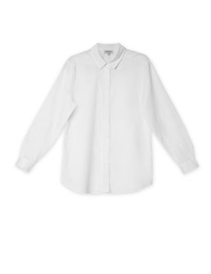 M&S Albaray Womens Pure Cotton Collared Long Sleeve Shirt