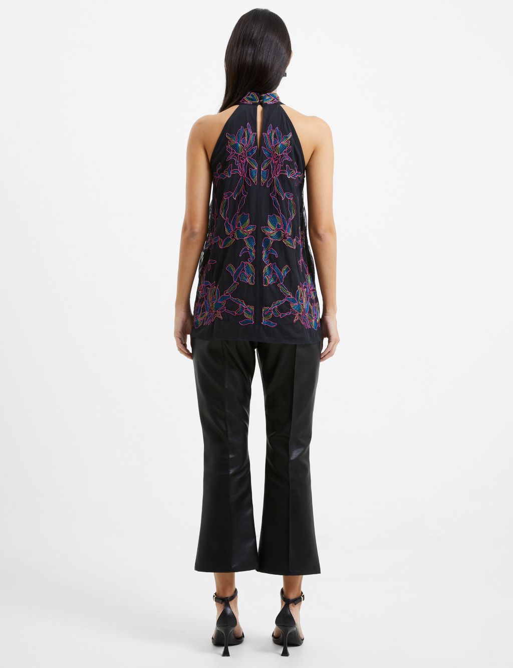 Embroidered Halter Neck Relaxed Blouse image 4