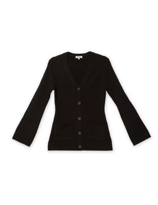 M&S Albaray Womens V-Neck Cardigan with Wool