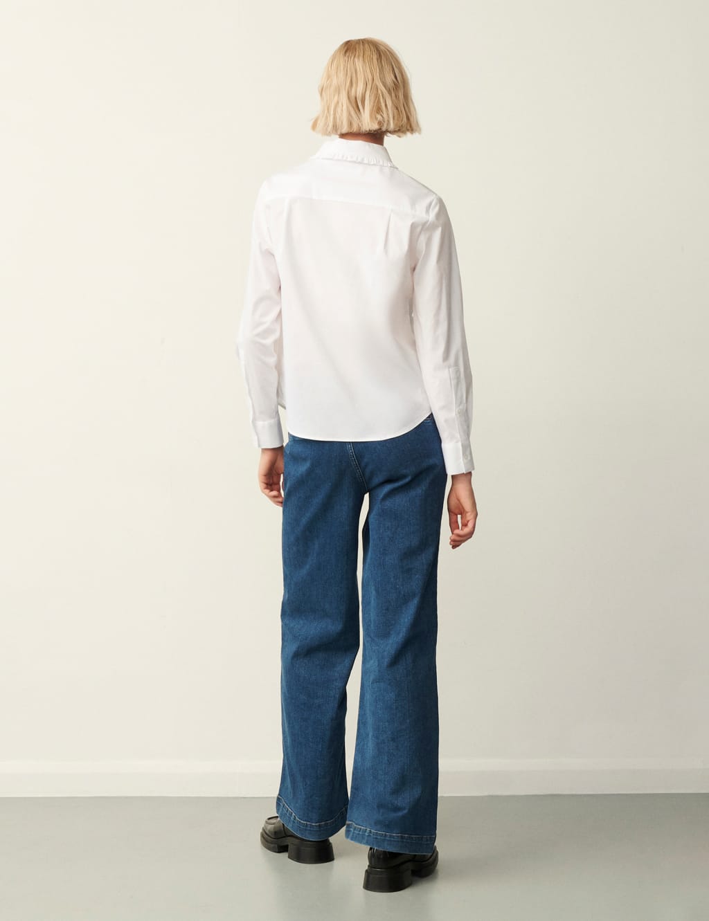 Cotton Rich Collared Frill Detail Shirt image 4