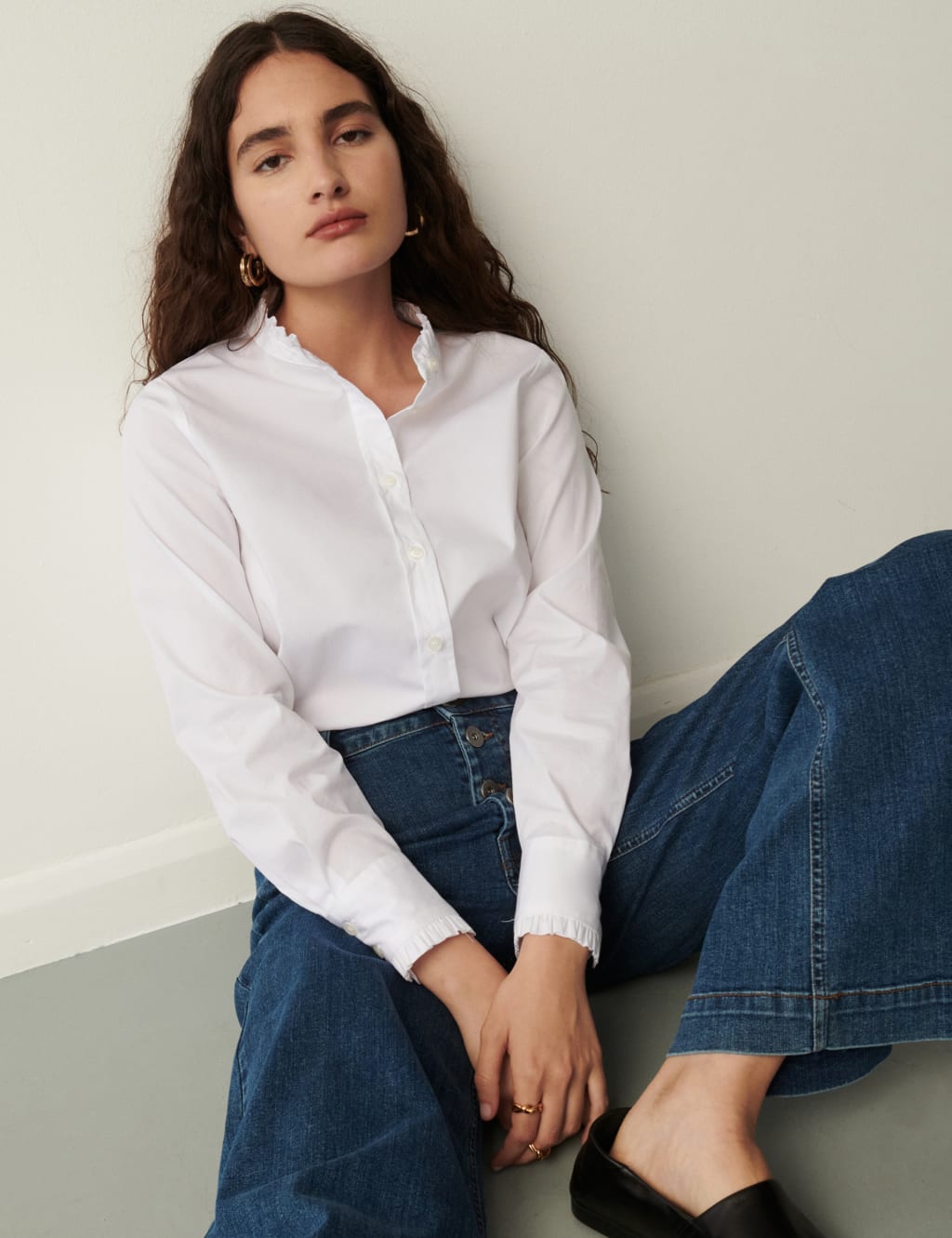 Cotton Rich High Neck Shirt image 2
