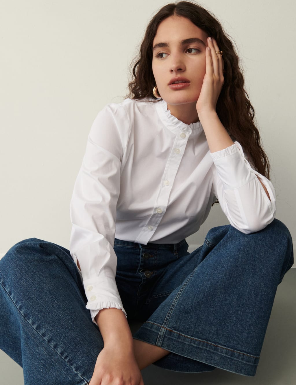Cotton Rich High Neck Shirt image 5