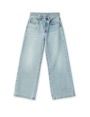 M&S Albaray Womens Pure Cotton Wide Leg Jeans