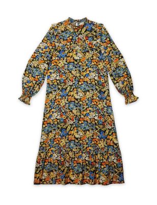 M&S Albaray Womens Floral High Neck Midi Dress