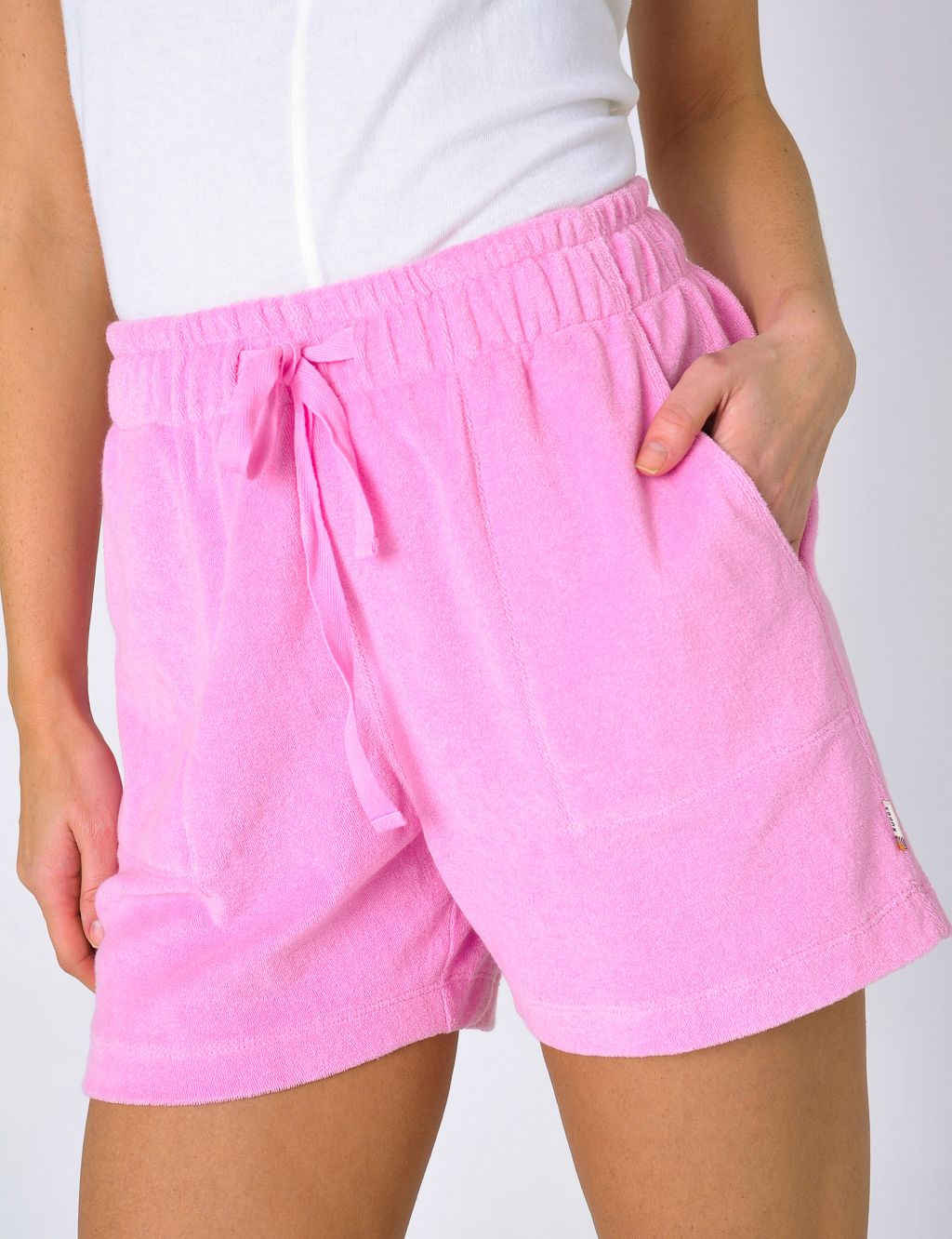 Pure Cotton Towelling High Waisted Shorts image 4