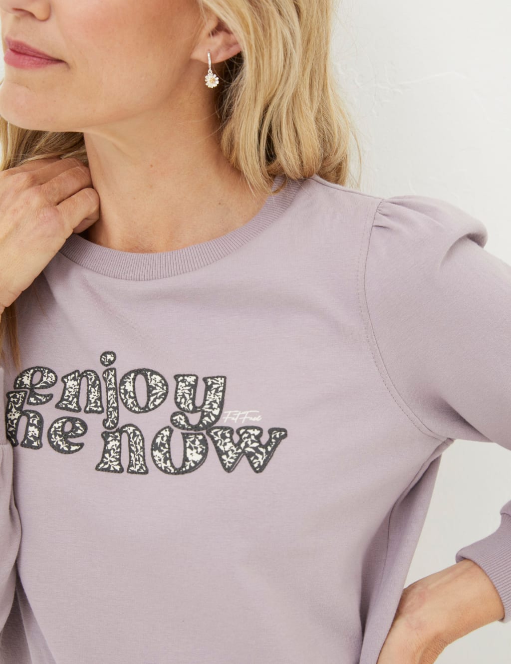 Cotton Rich Applique Slogan Sweatshirt image 4