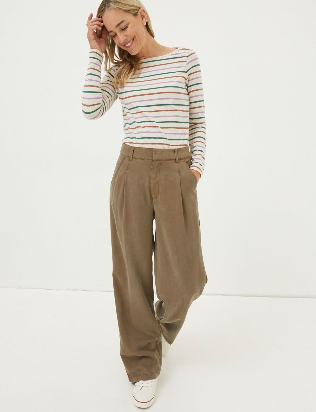 Pure Lyocell™ Pleat Front Wide Leg Trousers