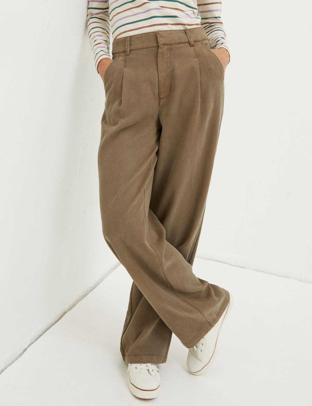 Pure Lyocell™ Pleat Front Wide Leg Trousers image 3