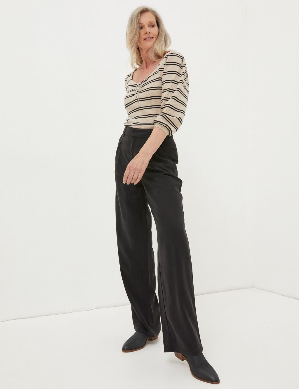 Pure Lyocell™ Pleat Front Wide Leg Trousers
