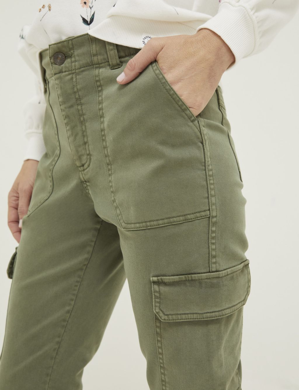 Cotton Rich Cargo Cuffed Trousers image 4