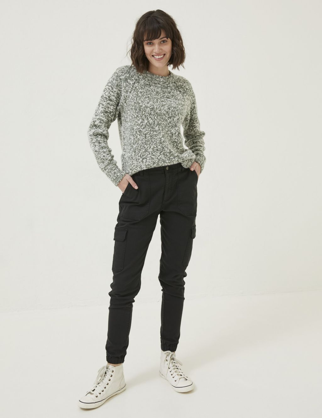 Cotton Rich Cargo Cuffed Trousers image 1