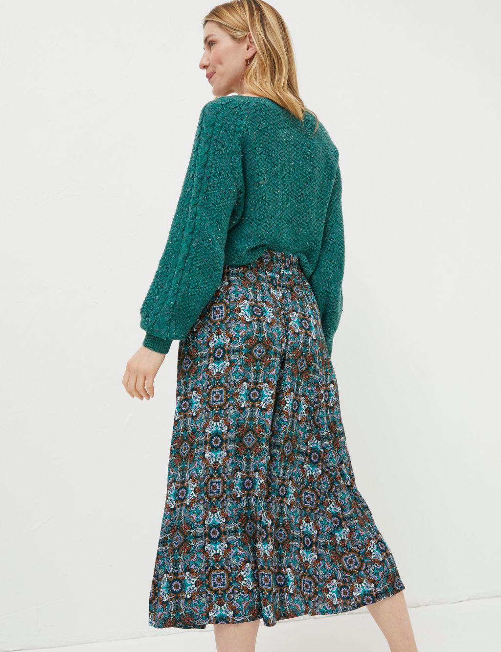 Floral Textured Midi Slip Skirt image 4