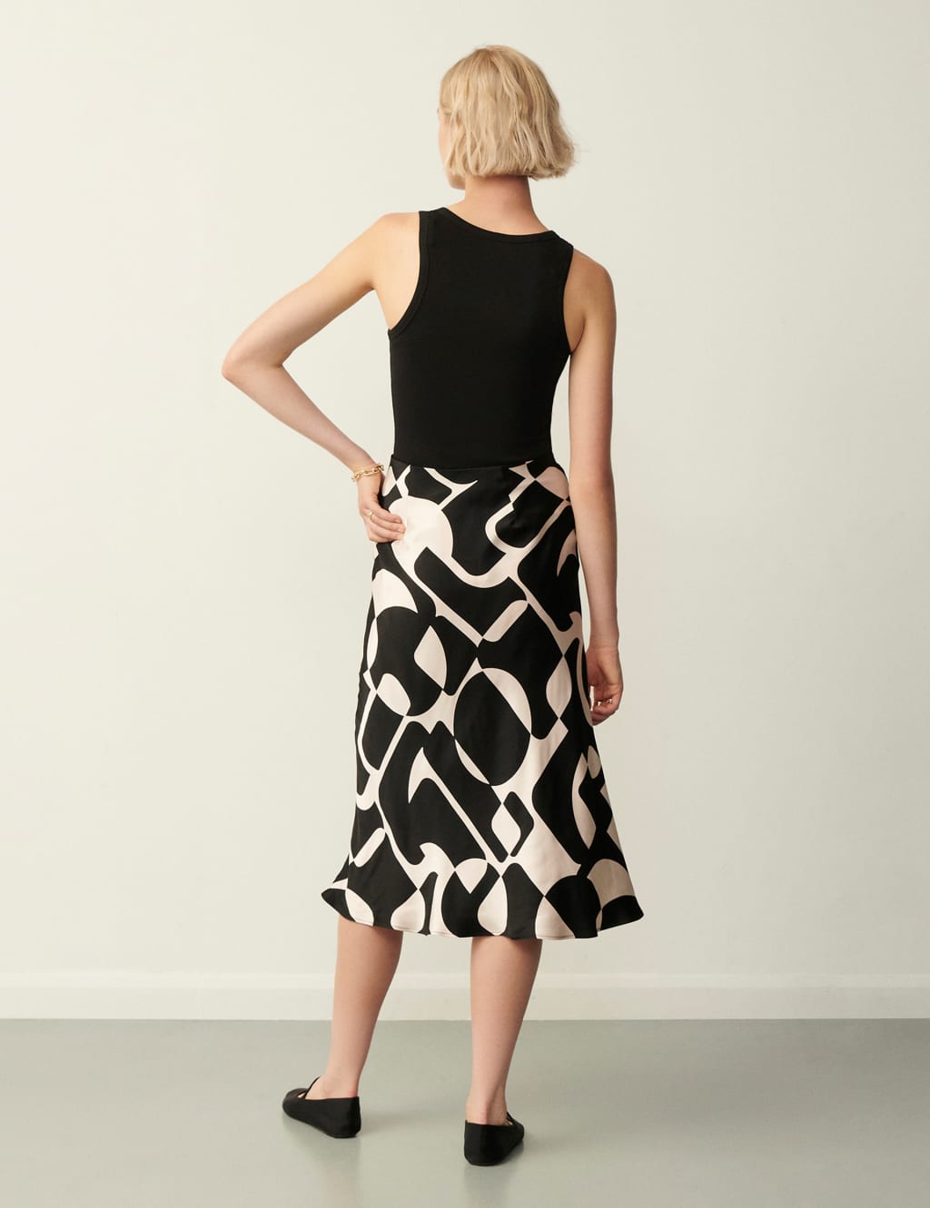 Printed Midi Slip Skirt image 4