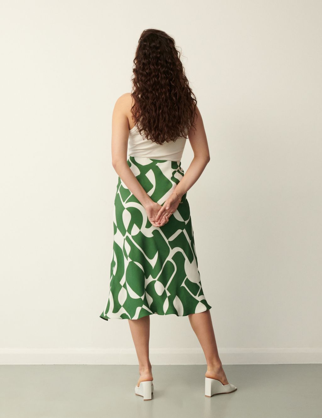 Printed Midi Slip Skirt image 4