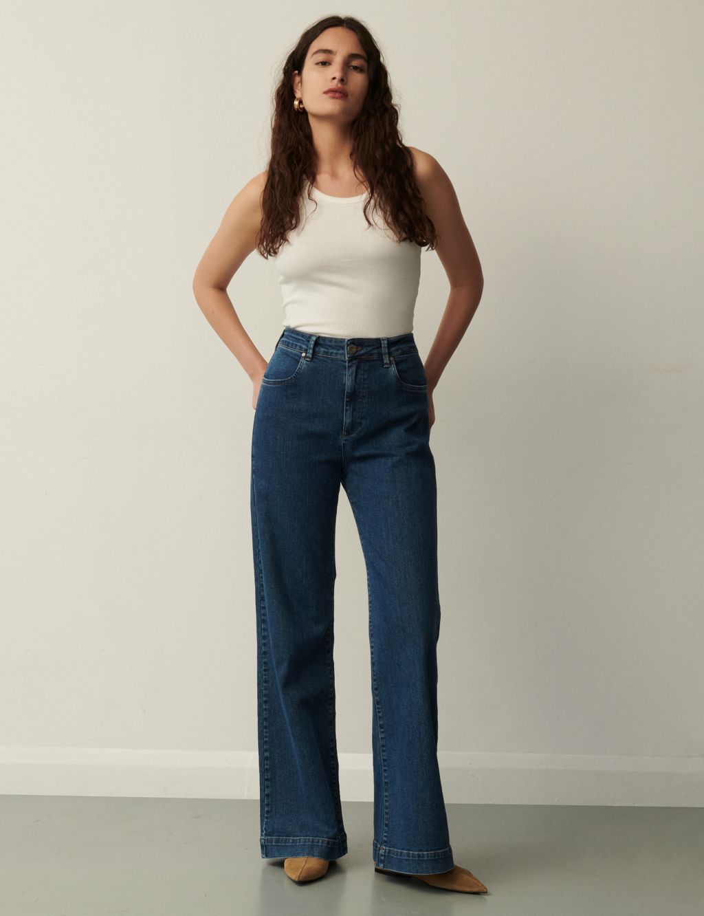 High Waisted Flared Jeans image 2