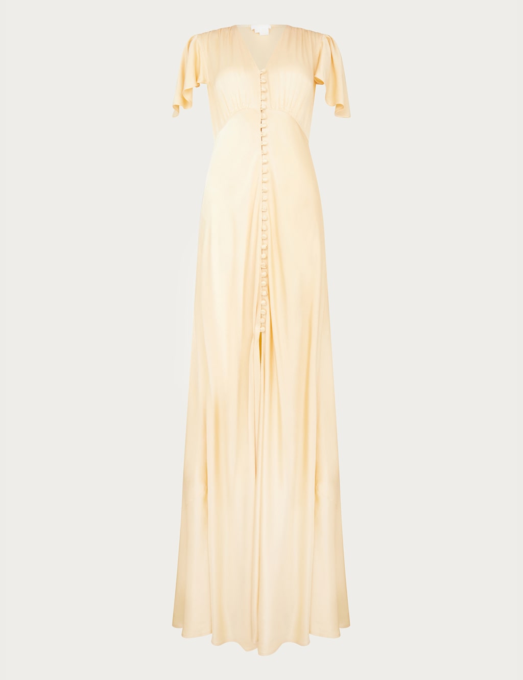 Satin V-Neck Maxi Waisted Dress image 2