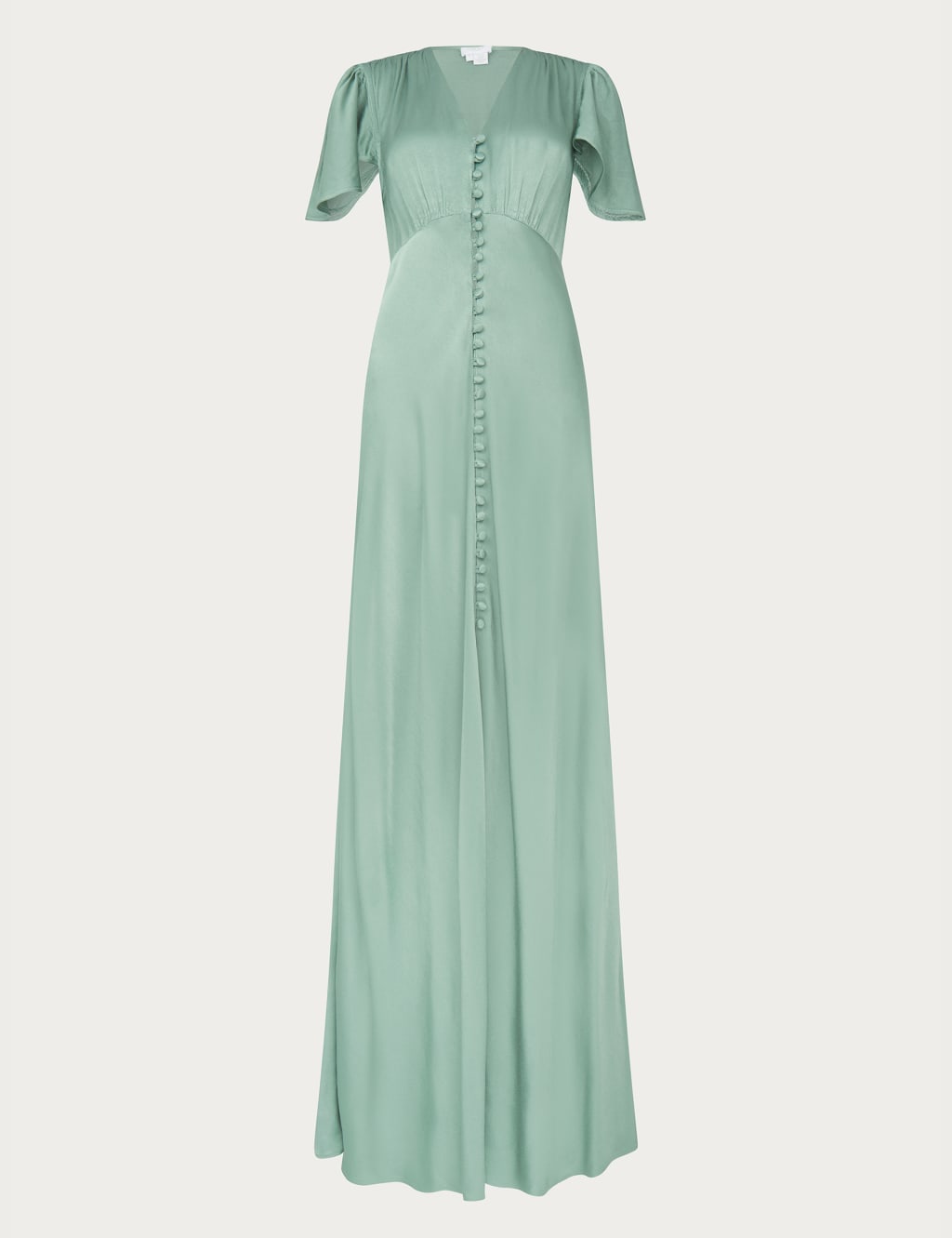 Satin V-Neck Maxi Waisted Dress image 2
