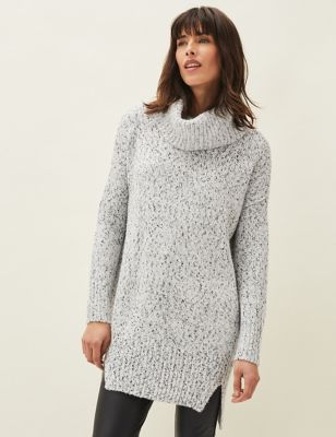 M&S Phase Eight Womens Cotton Rich Jumper Dress with Wool
