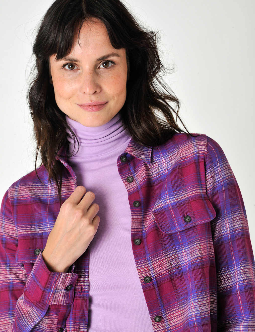 Brushed Pure Cotton Checked Collared Shirt image 4