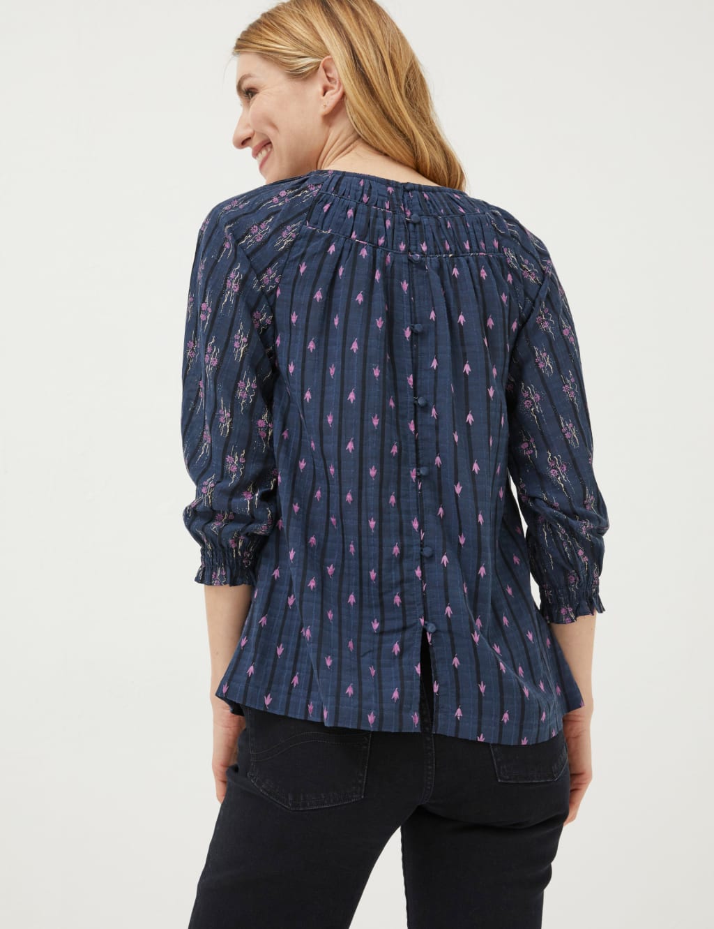 Pure Cotton Printed Round Neck Blouse image 3