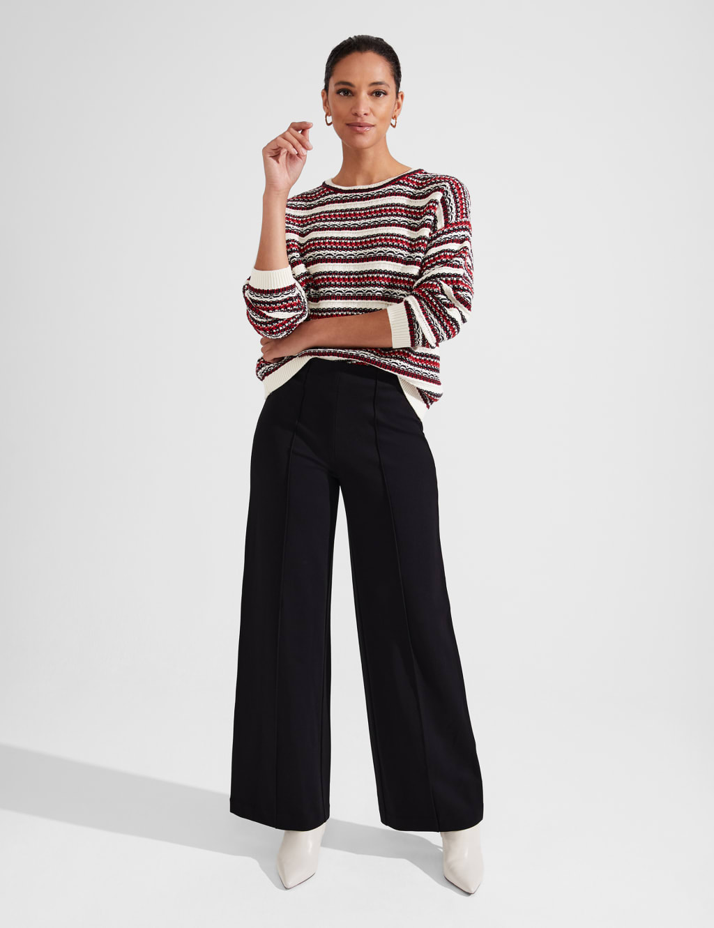 Pure Cotton Striped Crew Neck Jumper image 5