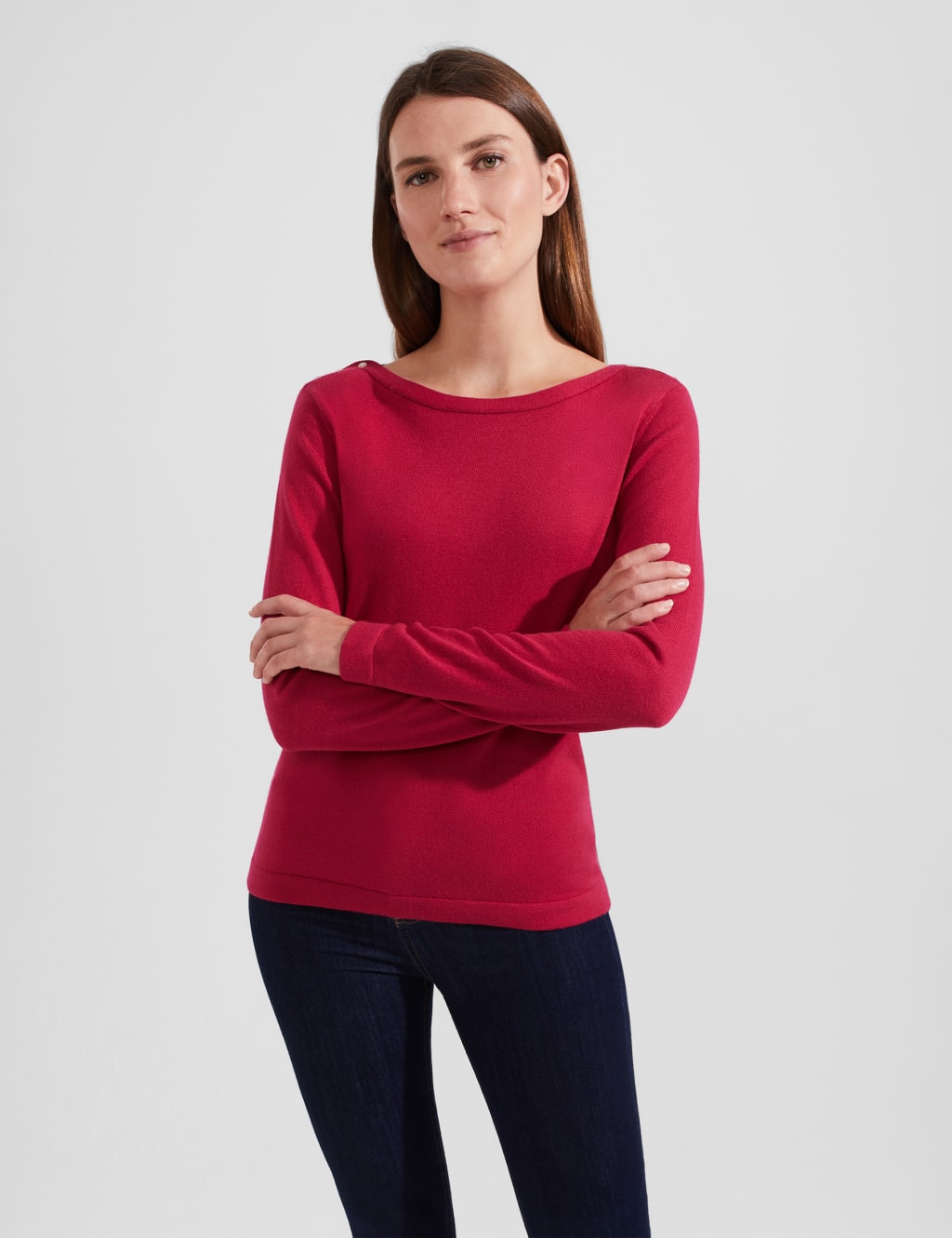 Slash Neck Jumper with Wool image 1