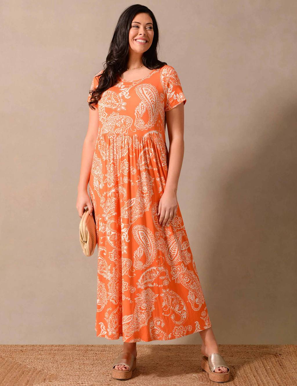 Paisley Maxi Smock Dress image 2