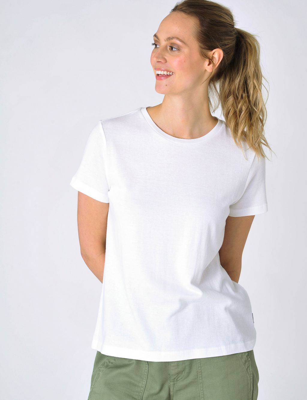 Cotton Blend T-Shirt with Linen