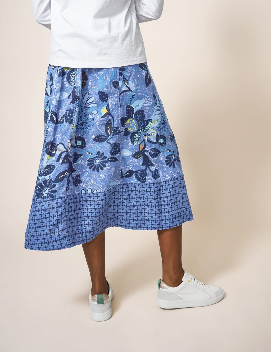 Pure Linen Printed Midi Wrap Skirt image 3