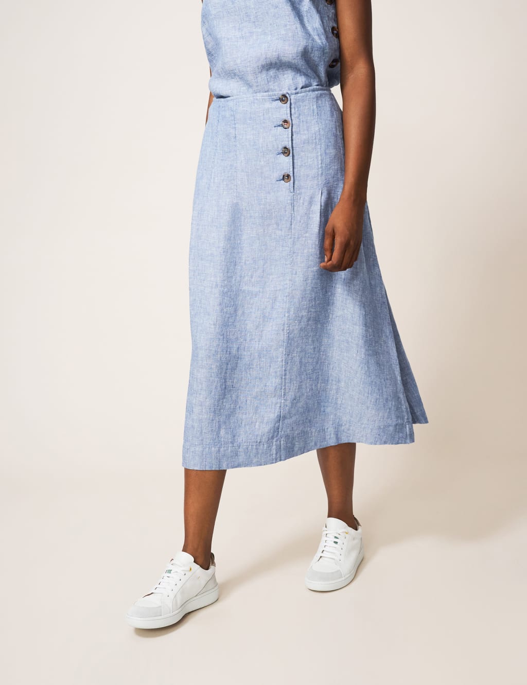 Pure Linen Midi Wrap Skirt image 1