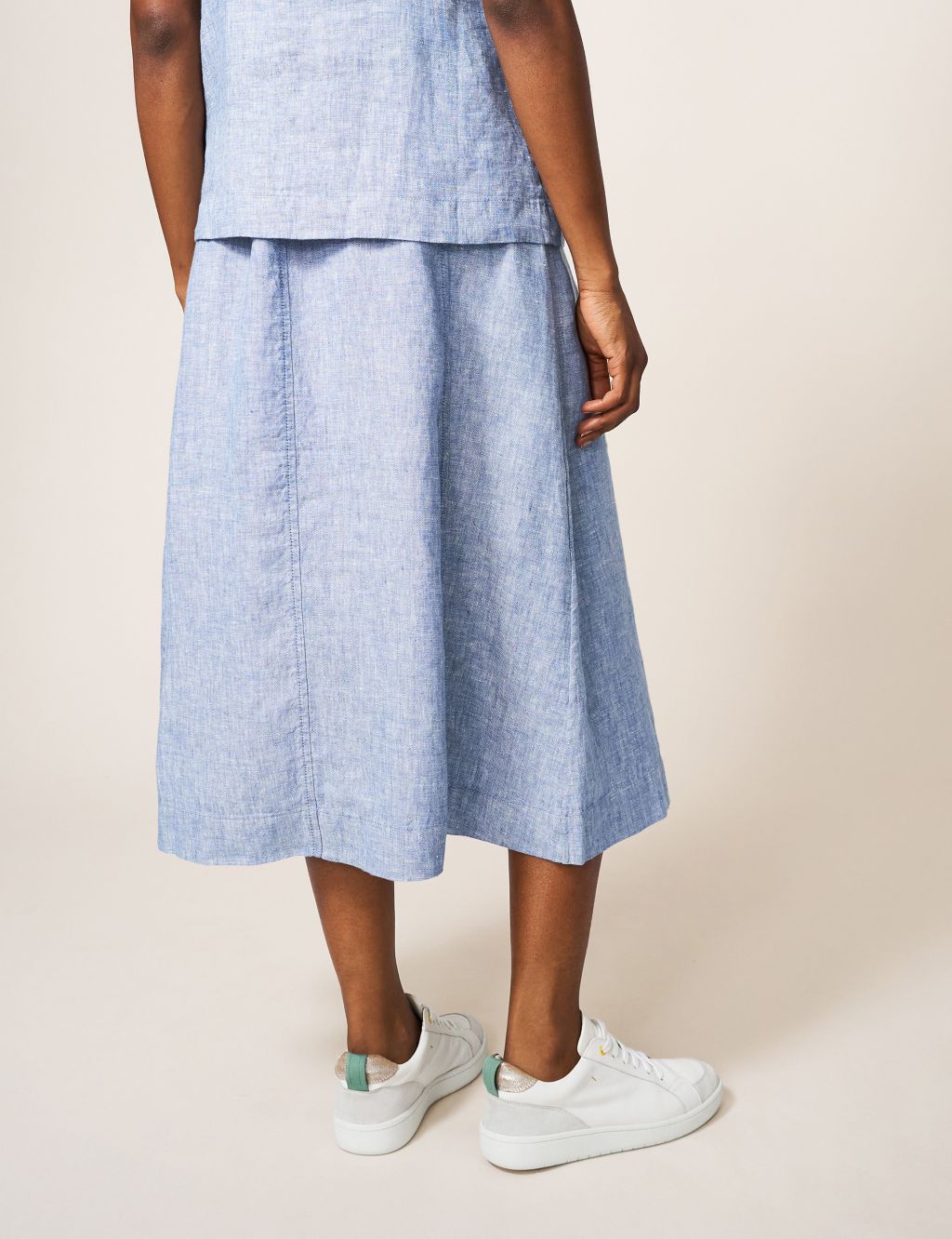 Pure Linen Midi Wrap Skirt image 4