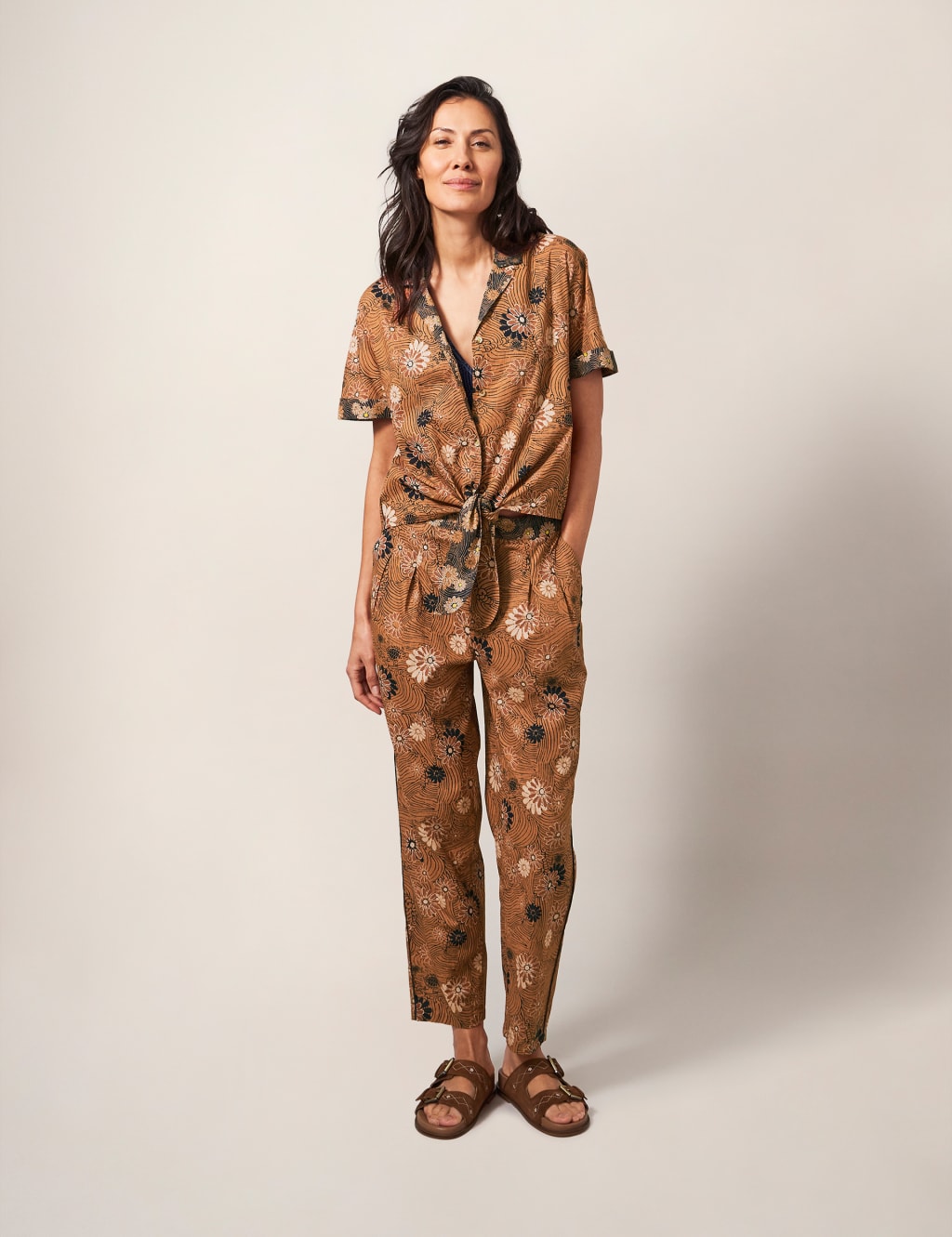 Pure Cotton Printed Drawstring Trousers image 2