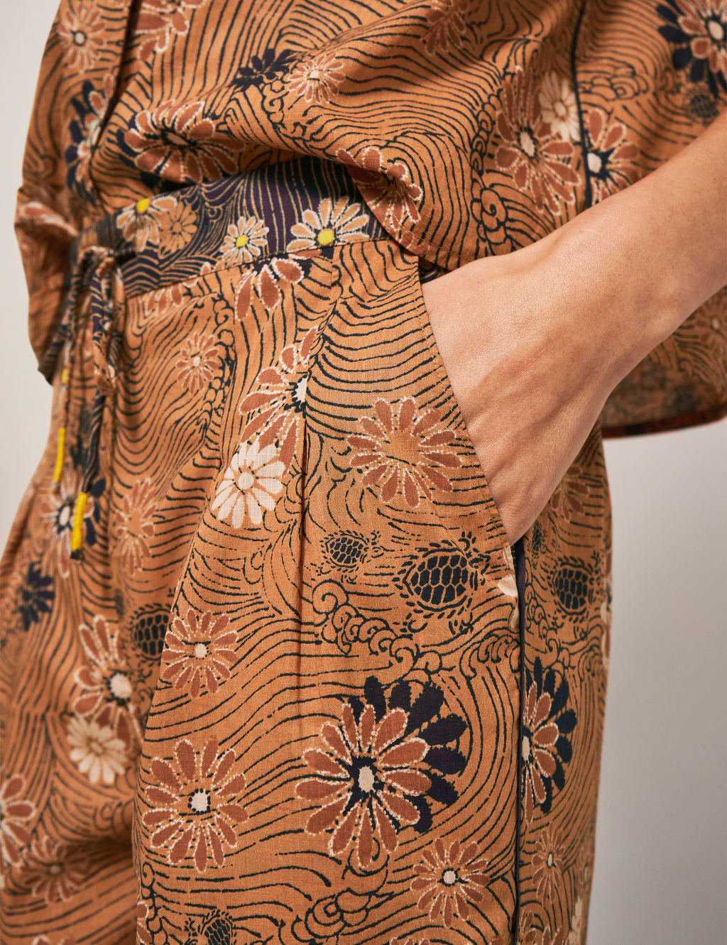 Pure Cotton Printed Drawstring Trousers image 4