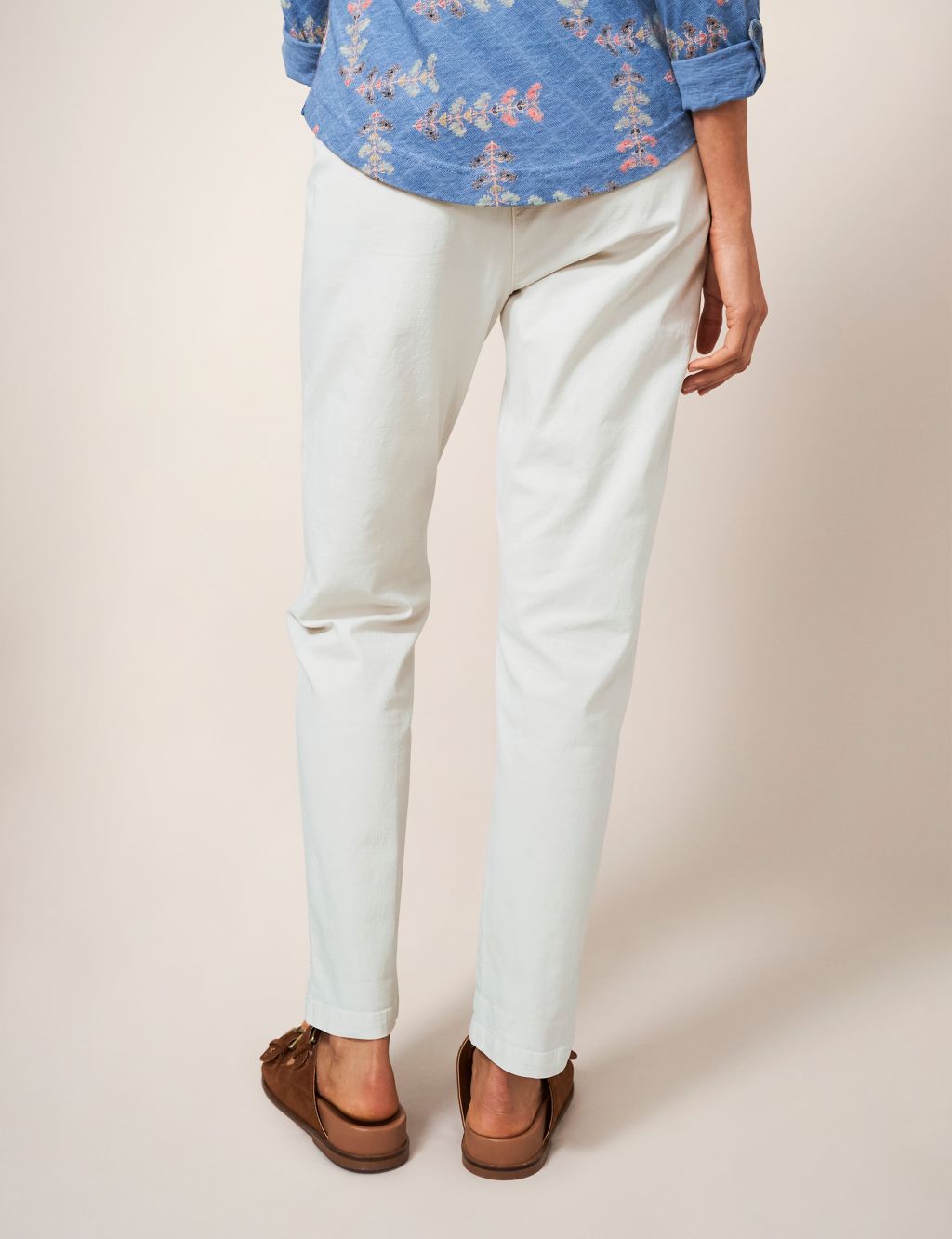 Cotton Rich Slim Fit Chinos with Linen image 3