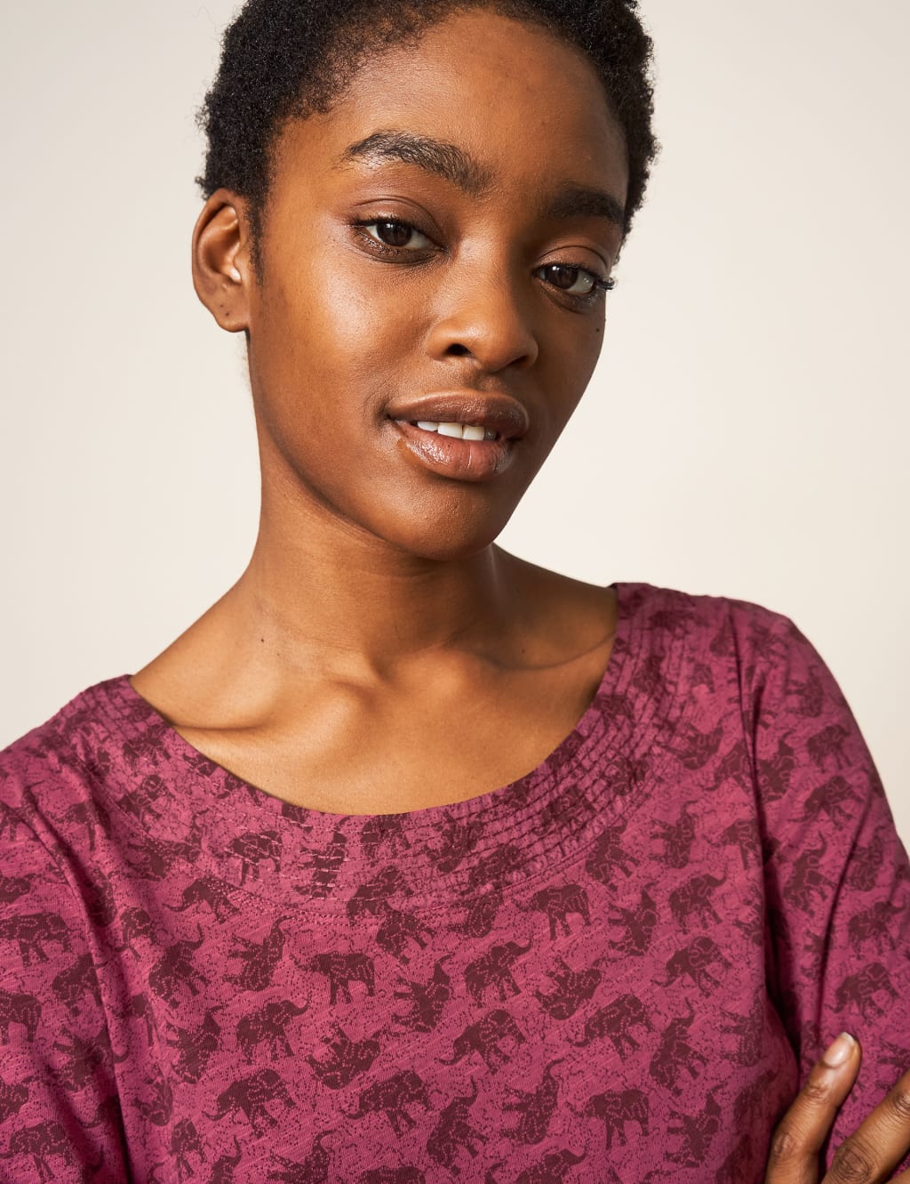 Pure Cotton Jersey Animal Print Top image 5