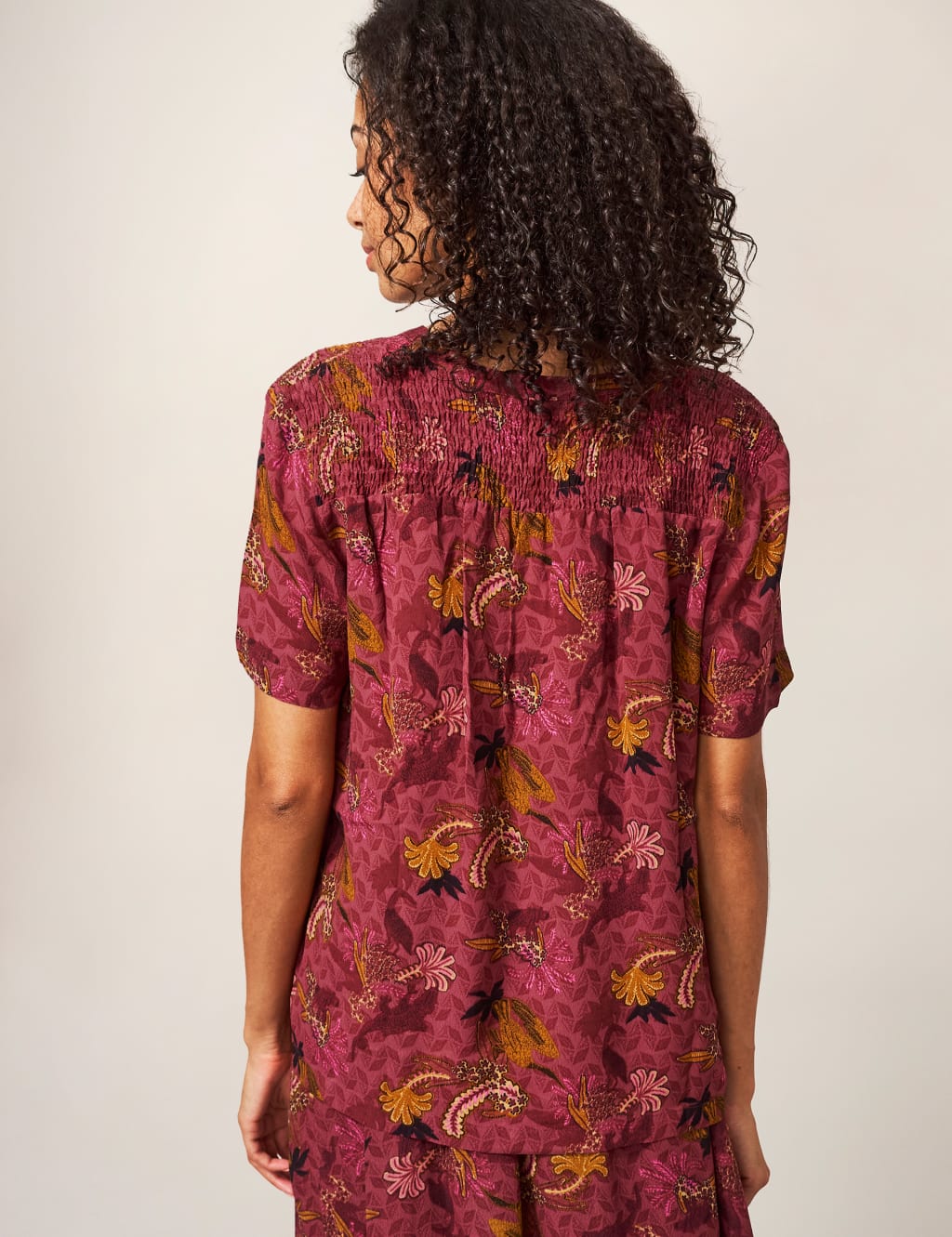 Printed V-Neck Blouse image 3